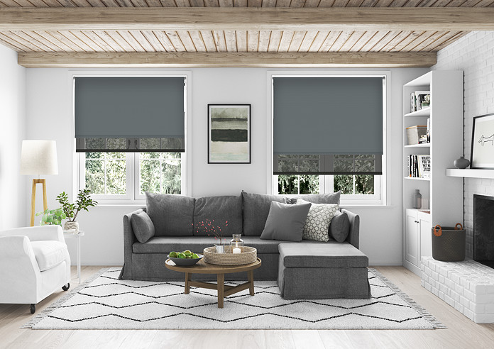 Rimini (Blackout), Storm Cloud & Optima Black - Double Roller Blind - Image 5